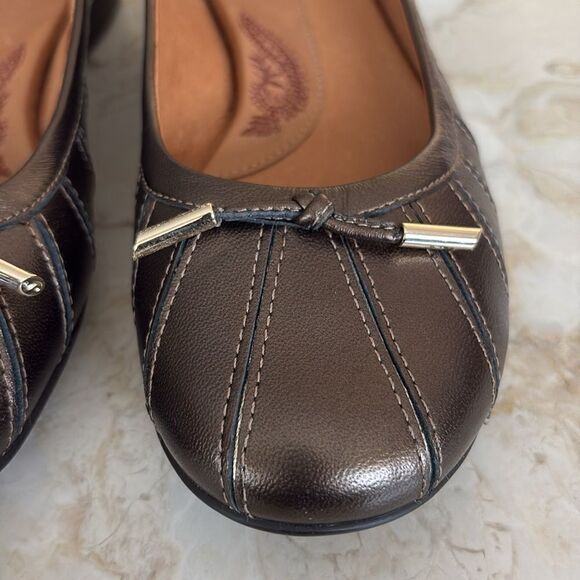 Soft Leather Ballerina Flats Bronze - Picture 8 of 13